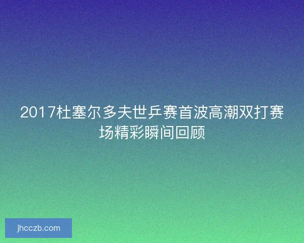 2017杜塞尔多夫世乒赛首波高潮双打赛场精彩瞬间回顾