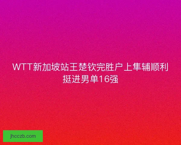WTT新加坡站王楚钦完胜户上隼辅顺利挺进男单16强